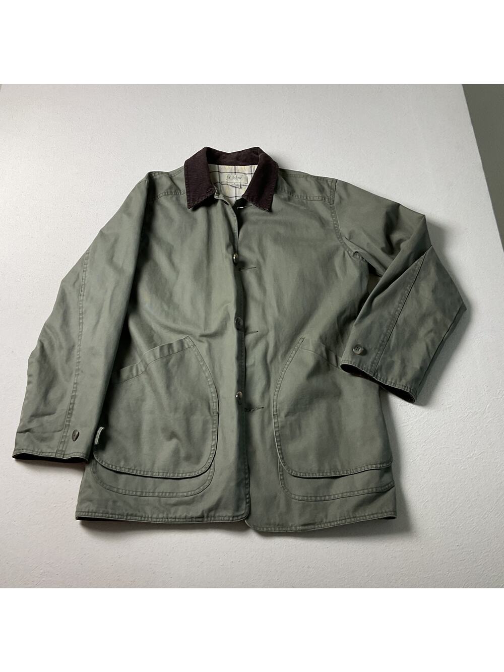 J.Crew Chore Barn Green Collared Button Down Jacket Mens Small